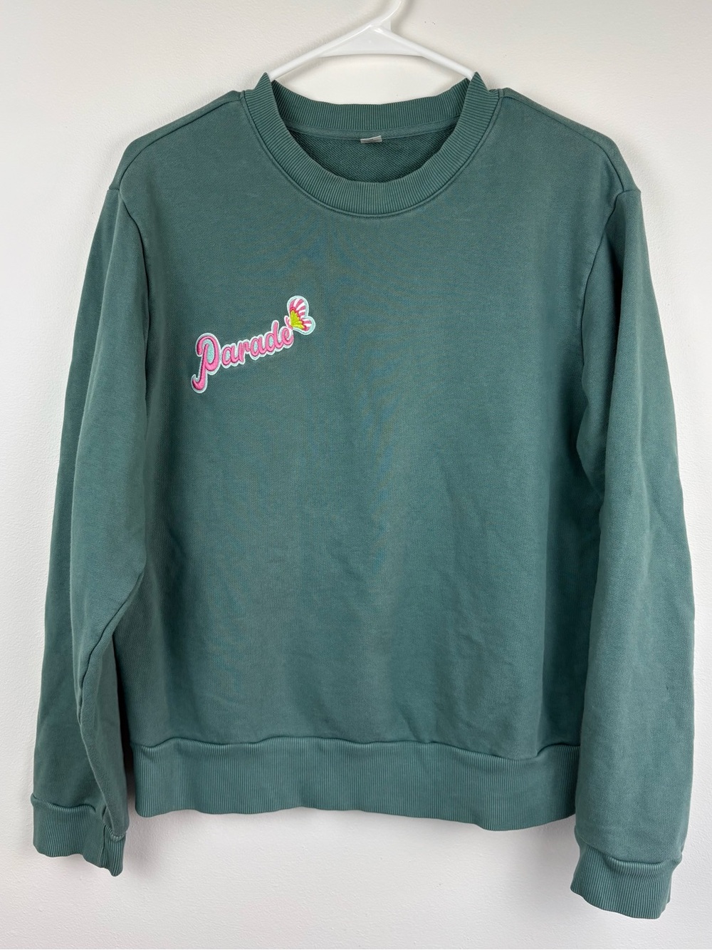 Parade Logo Sweatshirt 100% Cotton EUC Embroidery Crewneck Gen Z Skater Grunge